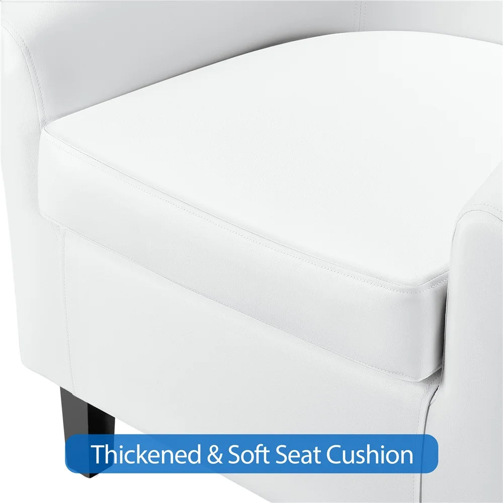 Yaheetech Faux Leather Accent Arm Chair For Living Room, Black