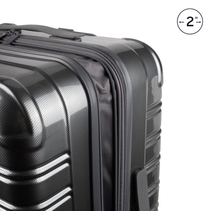 iFLY Hardside Fibertech 3.0 2 Piece Set, 20" Carry-on and 28" Checked Luggage, Gadget Gray