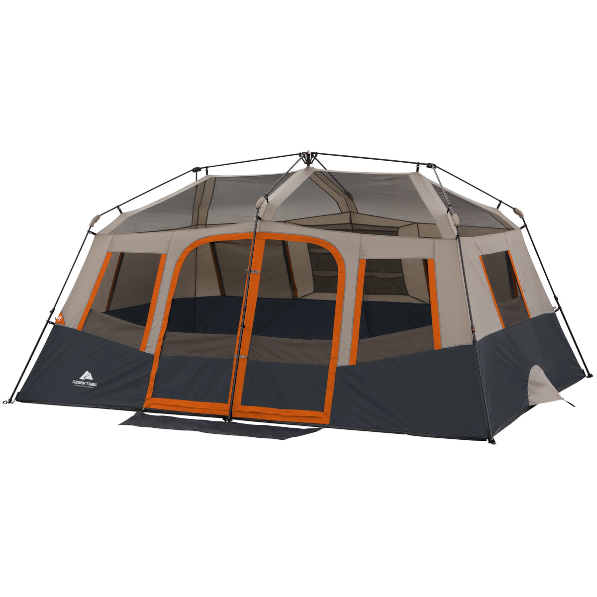 Ozark Trail 10-Person Instant Cabin Tent – 2-Room Family Camping Tent with Rainfly