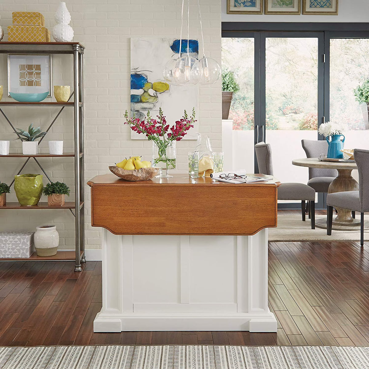 Homestyles Americana Wood Kitchen Island in Black