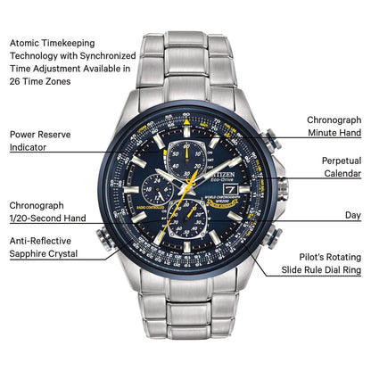 Citizen Men's Eco Drive Blue Angels World Chronograph AT Watch AT8020-54L