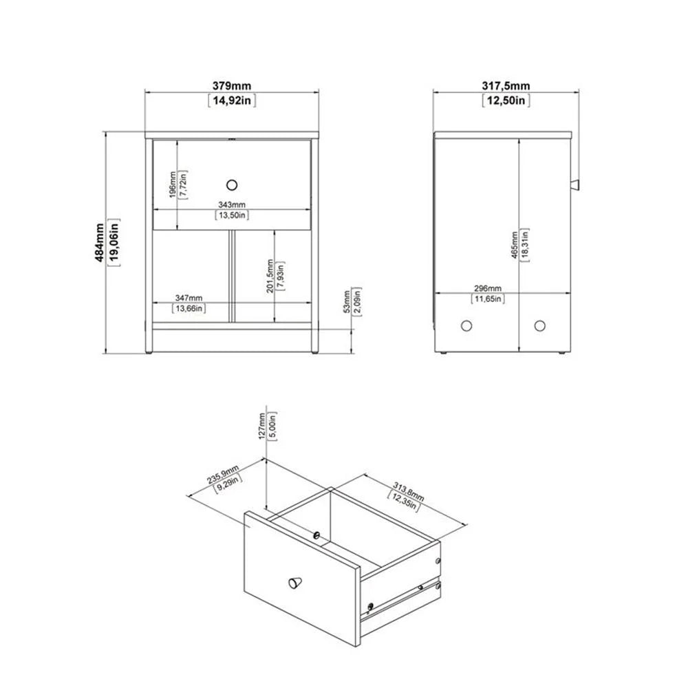 Home Square 4 Piece Bedroom Set With Dresser, Chest and 2 Nightstands in White