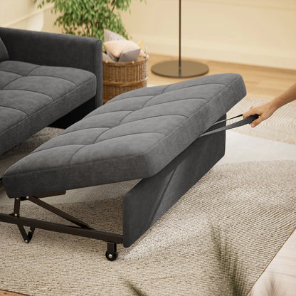 Sofa Bed, Lofka 3-in-1 Convertible Sleeper Sofa with Storage, Adjustable Backrest & Pull Out Function - Sleeper Chair for Small Space, Apartment, Dark Grey
