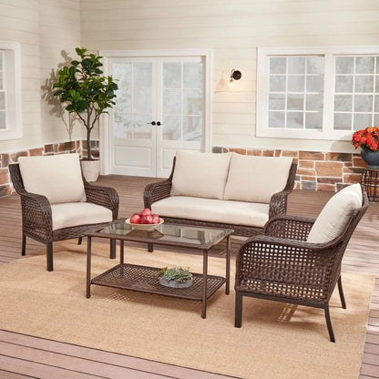 Mainstays Tuscany Ridge 4-Piece Conversation Set, Red