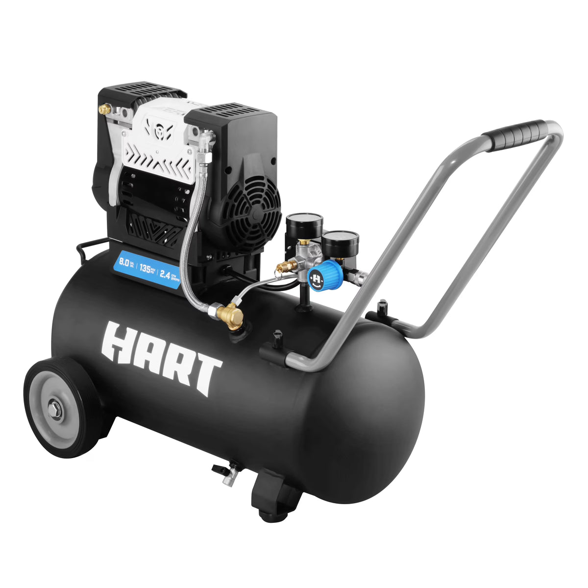 HART Black 135 PSI Oil-Free Electric Air Compressor 8 gal