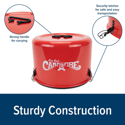 Camco Olympian Big Red Campfire, Approved for RV Campgrounds, Includes 10-Foot Propane Hose (58035)