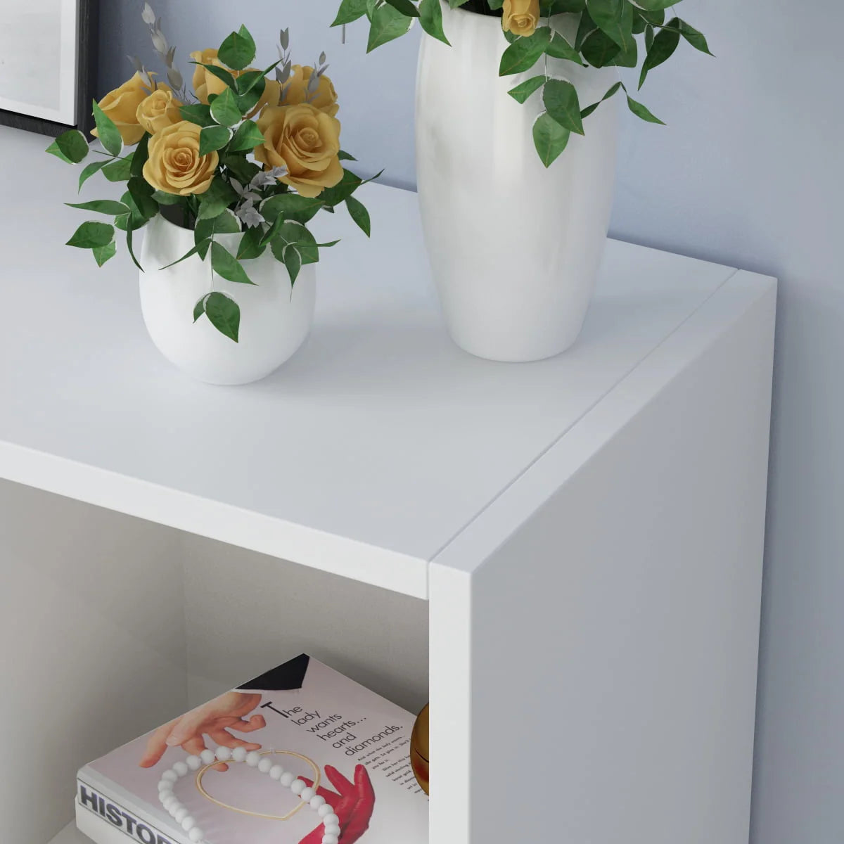 FUFU&GAGA 10-Cube Storage Shelf, Multipurpose Cubby Shelving Unit Display Storage Bookcase Bookshelf, Storage Cubes Organizer Cabinet for Home Office Living Room Bedroom, White(L 47.2in)
