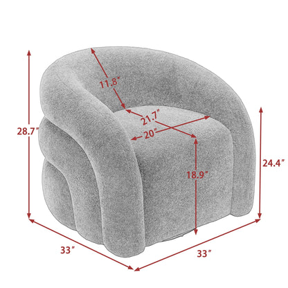 360�� Swivel Accent Chair for Living Room, Boucle Barrel Armchair Single Sofa Chair Reading Chair, Sage Green