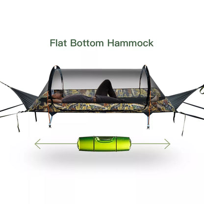 Lay Flat Hammock Tent Camping Hammock Tent with Mosquito Net Hanging Bed Camo