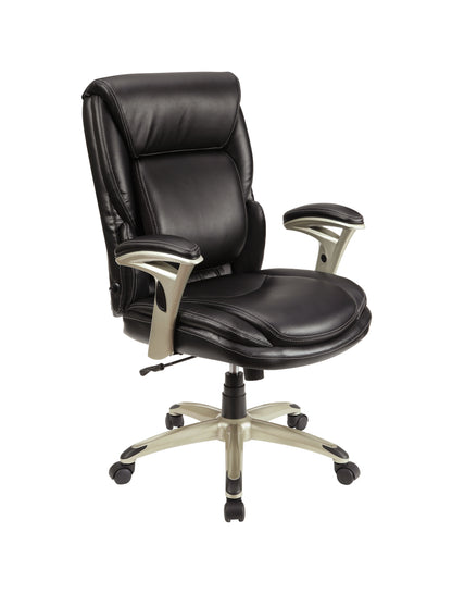 Serta Executive Manager Chair with Adjustable Lumbar Support and Comfort Coils, Black