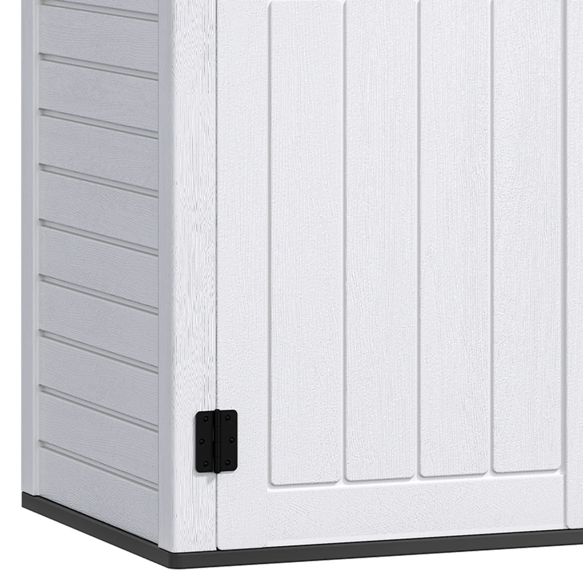 Uforic Outdoor Storage Shed, Vertical Lockable Tool Storage Resin Shed for Garden, Garage, Patio, No Shelves Included, Brown