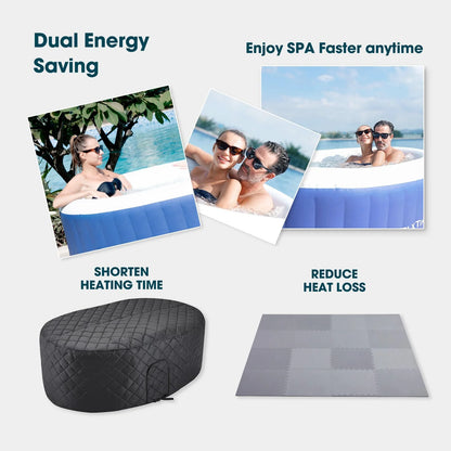 RELXTIME 2 Person Oval Inflatable Hot Tub Set, Blue