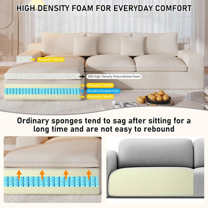 108�� Modular Sectional Sofa, Cloud Sectional Couch with Deep Seat, Modern Modular L-Shape Sofa Couch with Chaise,Upholstered Couches for Living Room Bedroom