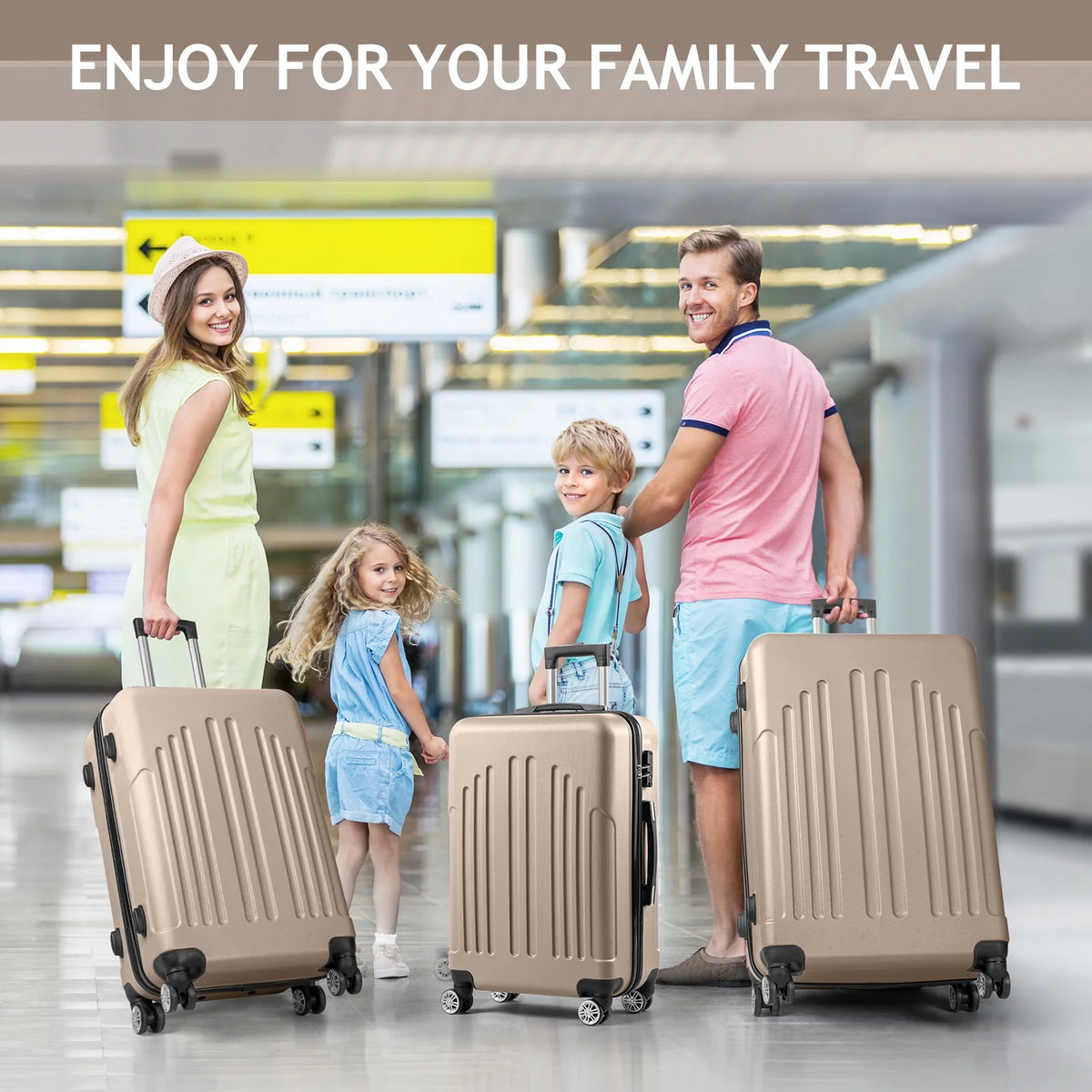 Zimtown 3 Piece Nested Spinner Suitcase Luggage Set With TSA Lock Royal Blue
