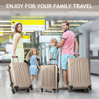 Zimtown 3 Piece Nested Spinner Suitcase Luggage Set With TSA Lock Royal Blue