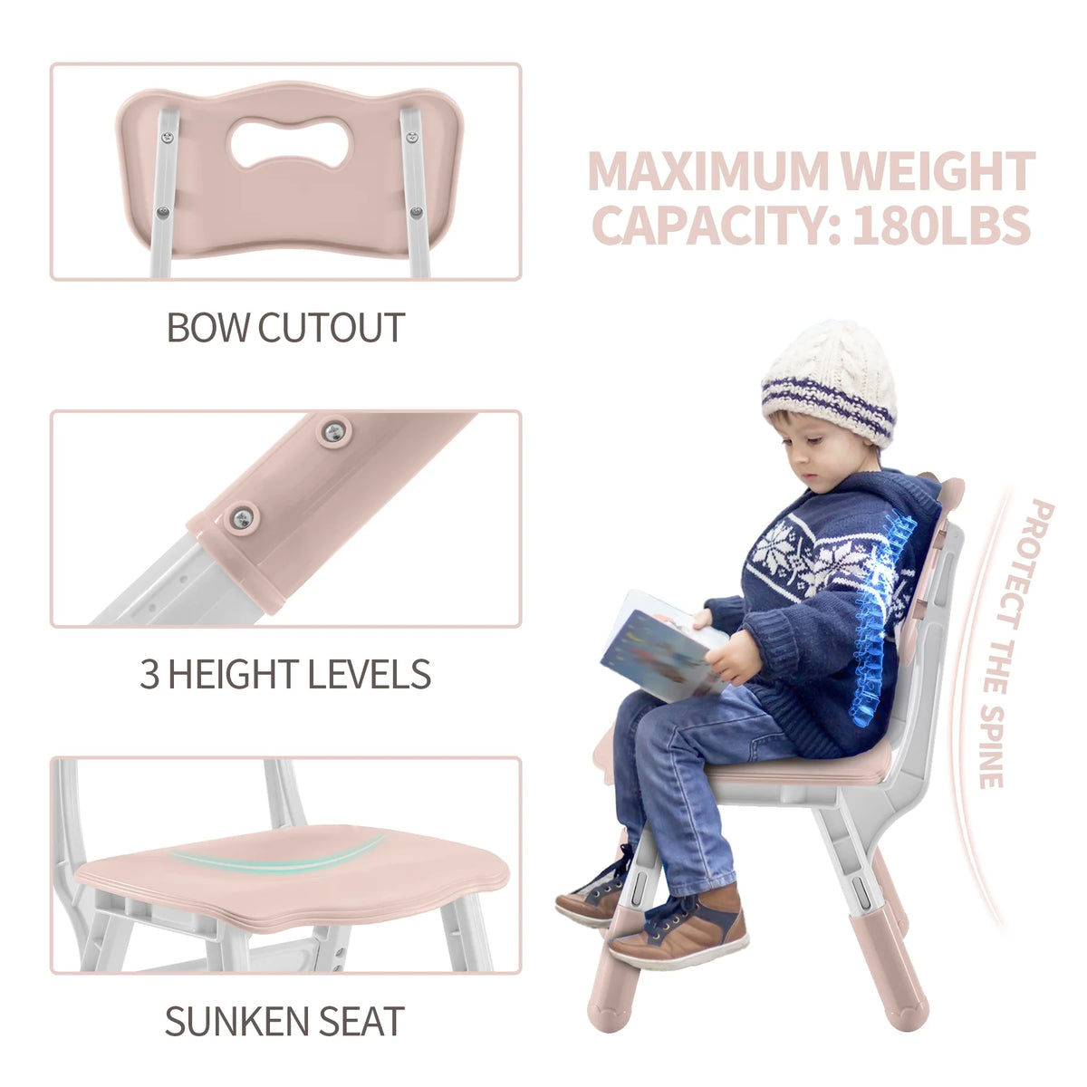 Toddler Table and Chairs Set for 4, 47.2''L x 23.6''W Kids Study Table and Chair Set, Height-Adjustable, Graffiti Desktop, Children Activity Table for Daycare, Classroom, Home