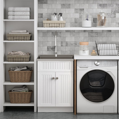 Simpli Home Beckham All-in-One 24-inch Utility Sink & Cabinet