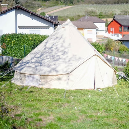 Outdoor Waterproof Family Camping Cotton Canvas Bell Tent Luxury Glamping Yurt Diameter 4M (13.1FT)