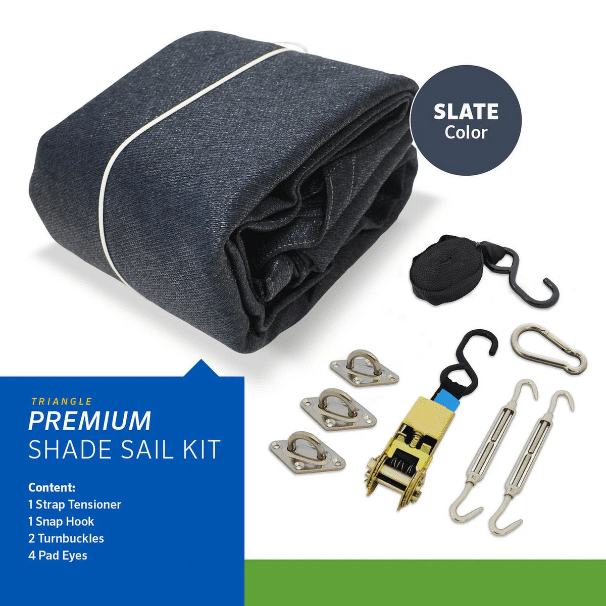 Coolaroo Premium Outdoor Sun Shade Sail with Hardware Kit 95% UV Block Protection for Backyard, Garden, Patio, 16'5" Triangle, Stone