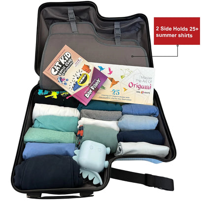20" Children's Ride-On Luggage with Safety Belt Matte Finish, Silent Wheels, Spacious Compartment for Ages 3-12  travel suitcase