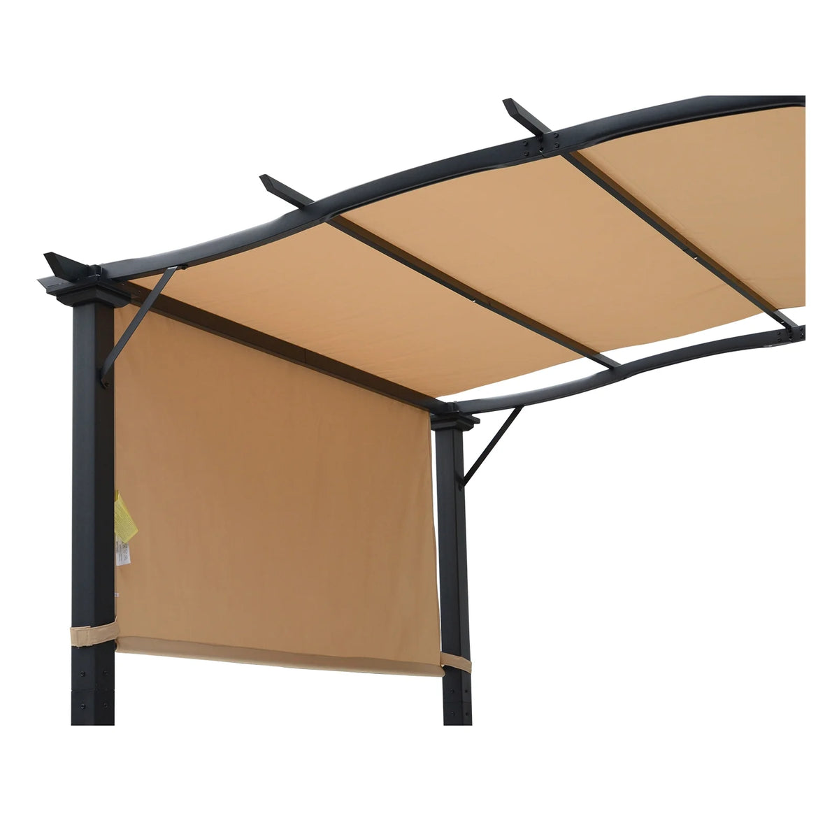 Outsunny 8' x 10' Retractable Pergola Canopy Steel Frame Polyester Fabric Gazebo with Top Cover,Retractable Canopy Shade Awning
