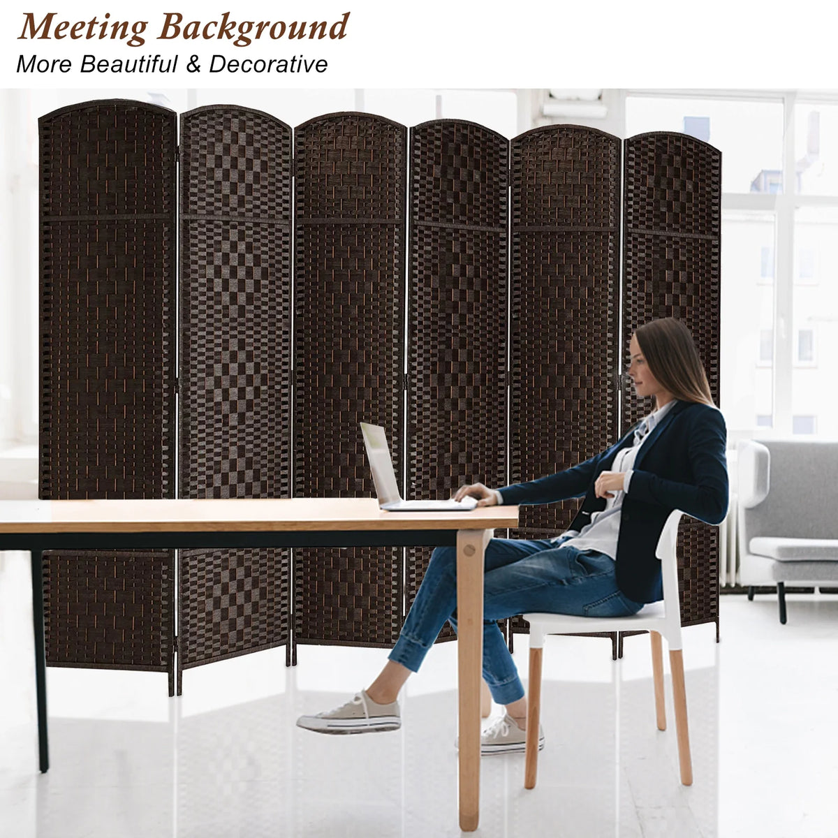 3-Panel Room Divider, 6 ft Office Partition Walls Wood Divider Folding Portable Privacy Screen, Room Dividers and Folding Privacy Screens for Home, Room Separator Wall Dividers,Black