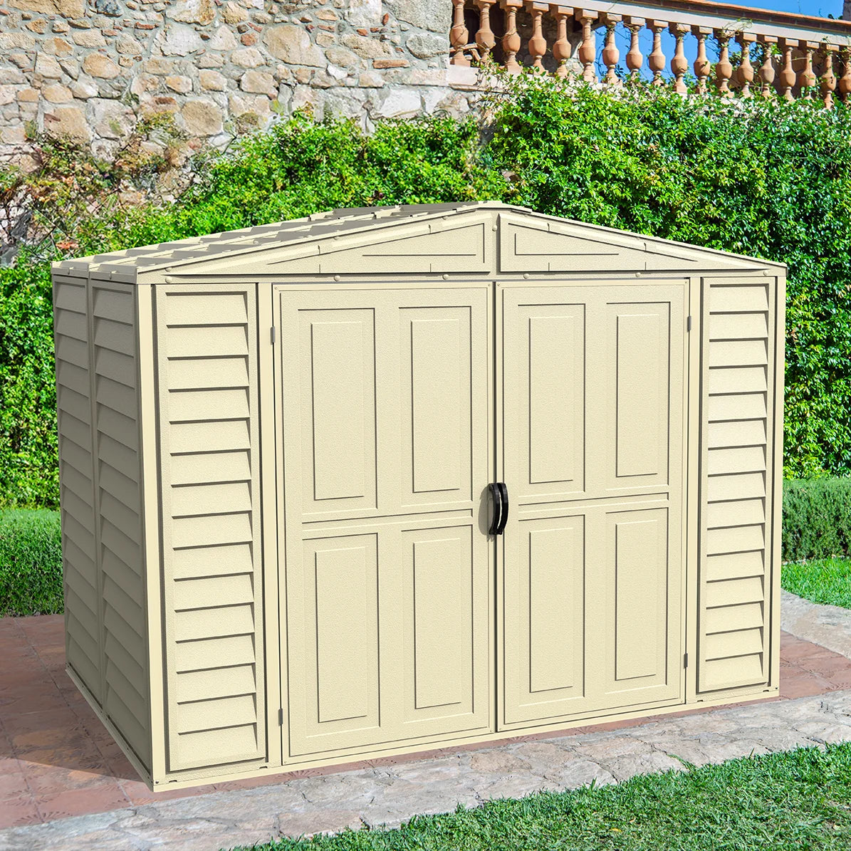Duramax 8ft x 5.5ft Duramate Vinyl Shed with Foundation
