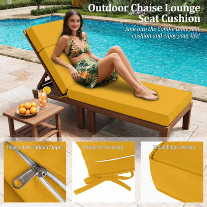Kimunuk Outdoor Chaise Lounge Cushions set of 2, 80" x 26" x 4" Waterproof Pool Beach Recliner Replacement Cushions with Ties, Navy