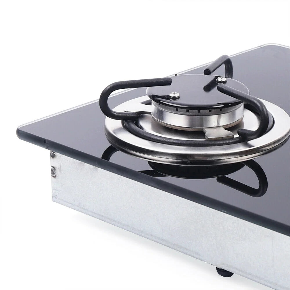 Mkyiongou LPG Cooktop Stainless Steel Boat Caravan RV Camper 2 Burners LPG Gas Stove Hob