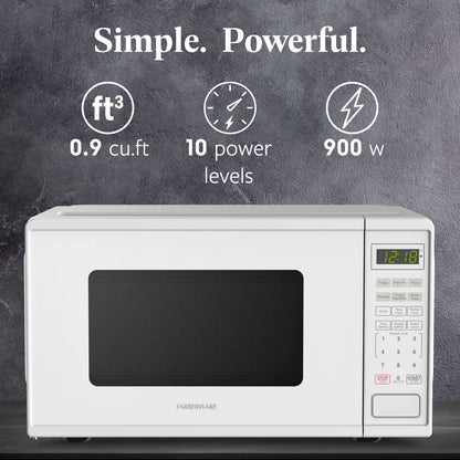 Farberware Countertop Microwave Ov 1100 Watts, 2.2 cu ft - Smart Sensor With LED Lighting and Child Lock - Perfect for Apartments and Dorms - Easy Clean Black Interior, Stainless Steel