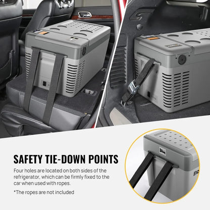 BougeRV Portable Car Refrigerator CRPRO 21 Qt, 12 Volt Fridge Compressor Freezer with -8℉~50℉ Cooling Range, 12V/24 DC & 110-240 AC for RV Truck Vehicle Boat Outdoor & Home Use Black