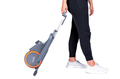 Cubii GO Aqua - Ultra Portable Under Desk Elliptical, Foot Pedal Exerciser Machine with Built-in Wheels, Easy Retractable Handle, Large LCD Fitness Tracker, Adjustable Resistance Levels