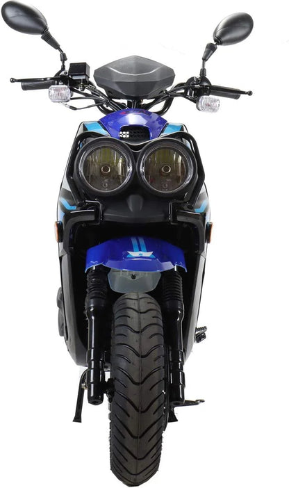 X-Pro Brand New 150cc Gas Moped Motorcycle, 12" Aluminum Wheels Electric/Kick Start Dual Headlights