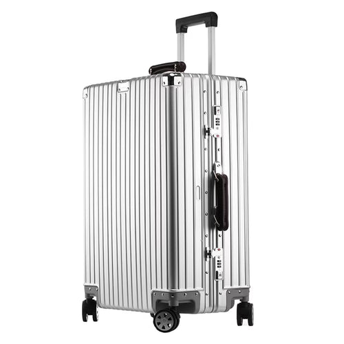All Aluminum Magnesium Carry on Luggage Airline Approved, Hardside Carry on Suitcase with TSA Lock, Zipperless Luggage Checked Luggage Metal Rolling Luggage for Travel, Business