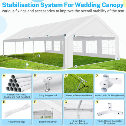 COBIZI 20'x 40' Large Heavy Duty Outdoor Canopy Party Tent & Carport, Upgraded Wedding Event Shelter Gazebo with 8 Removable Sidewalls, Big Tent for Birthday Party, Outdoor Event, Wedding, White