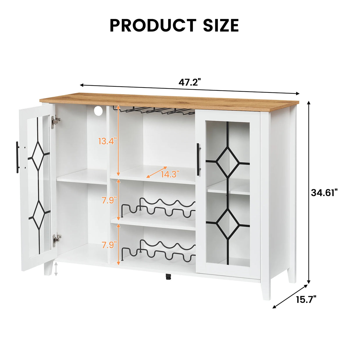 Faitaliicy Wine Bar Cabinet With Led Light Wine And Glass Rack Kitchen Buffet Sideboard Industry Coffee Bar Cabinet Freestanding Liquor Cabinet For Kitchen Dining Room Living Room