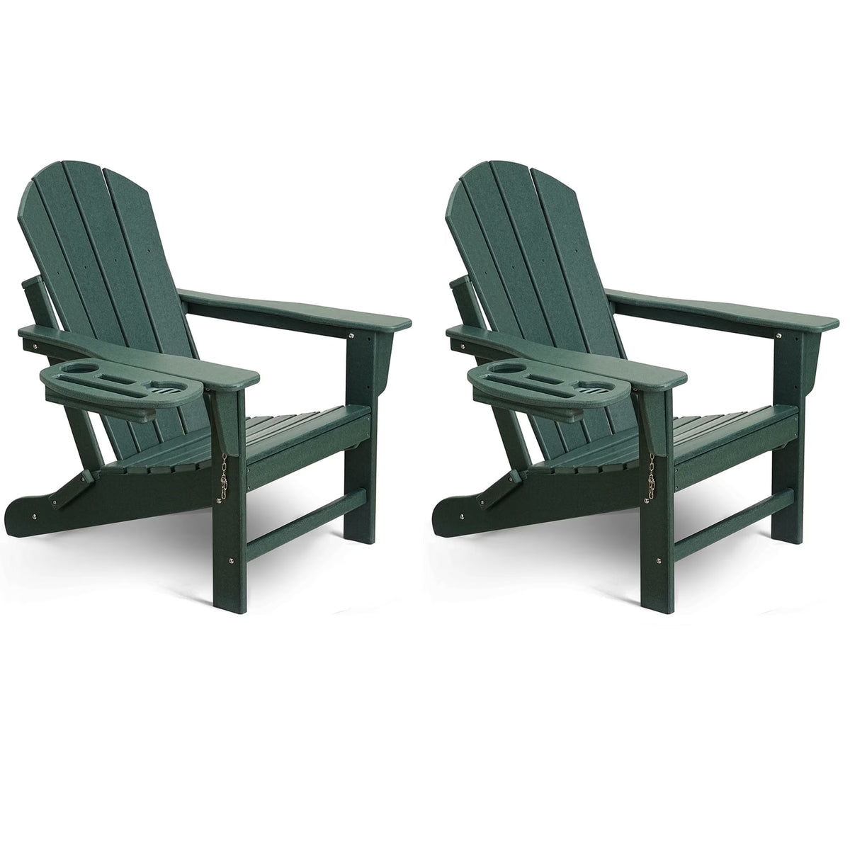 FOOWIN HDPE Plastic Adirondack Chairs Set of 4, Black