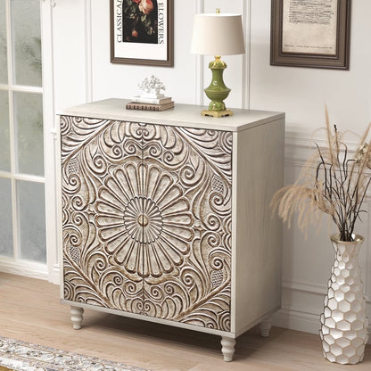 COSIEST Vintage Sideboard Cabinet, Farmhouse Buffet with Adjustable Shelf for Kitchen, Dining Room, Living Room