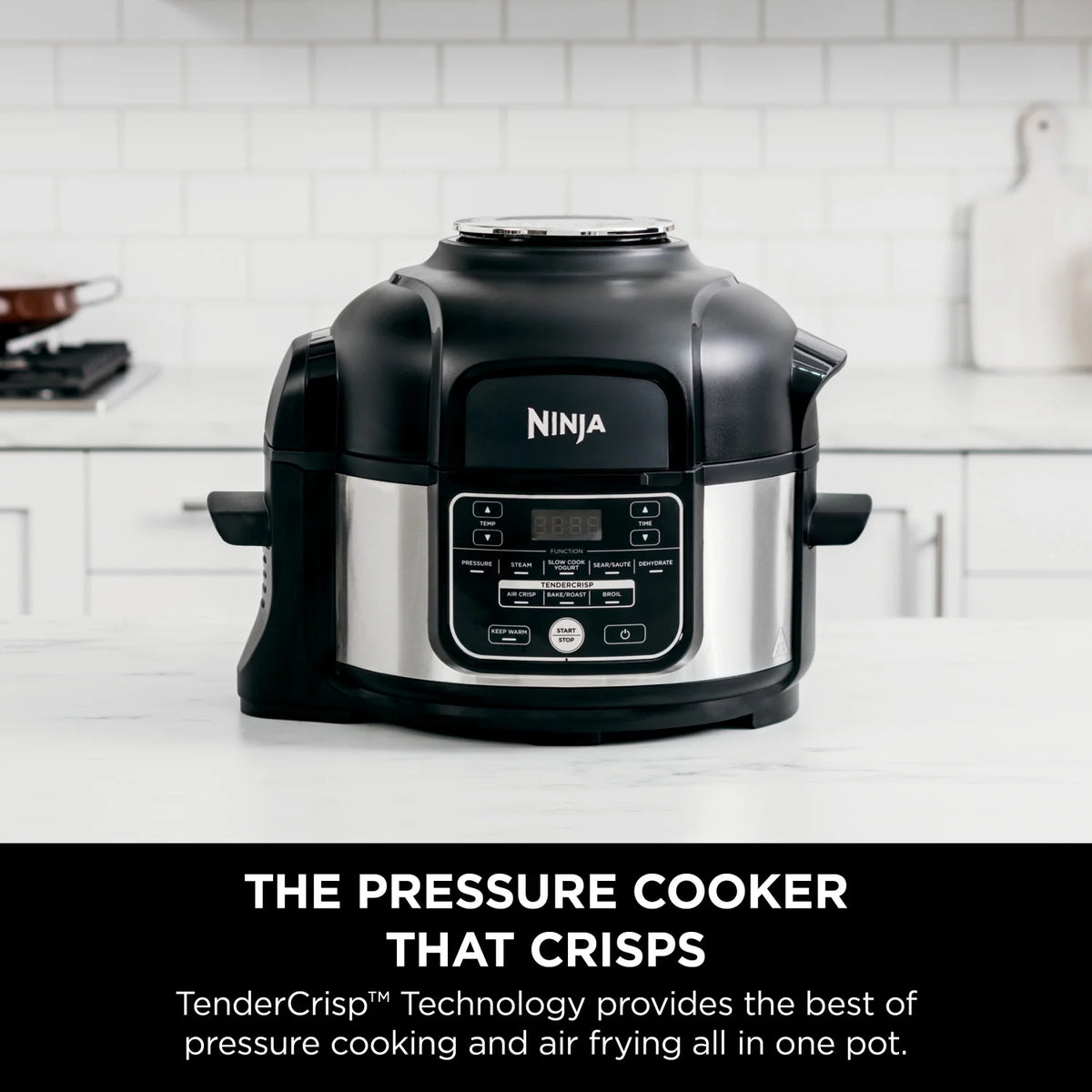Ninja Foodi 10-in-1 5 Qt Pressure Cooker, Steamer, Bake, Broil, Dehydrate, Air Fryer, Non-Stick, FD101 Stainless Steel