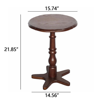 Homy Casa Round Pedestal Dining Table for Small Kitchen or Breakfast Nook, Walnut