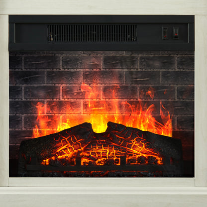 Mainstays Farmhouse Fireplace TV Stand for TVs up to 55", off White/Walnut