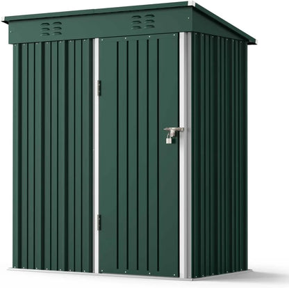 5'x3' Outdoor Storage Shed, Lofka Metal Storage Tool Shed with Single Lockable Door, for Bike| Garden Tools| Patio, Grey