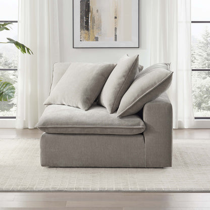 Sereen Fabric Corner Chair with 2 Pillows, Taupe