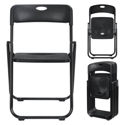 Anvazise Folding Chair 6Pcs/Set Folding Chairs, Staff Backpack Computer Chair, Basics Foldable Plastic Chair, Outdoor Portable Activity Chair, Black (Black)