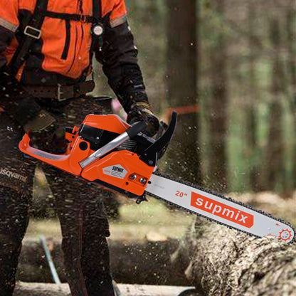62cc Gas Chainsaw 20 Inch Gas Powered Chainsaws 2-Cycle Petrol Handheld Gasoline Chain Saw Power Saws for Cutting Wood Tree Trimming