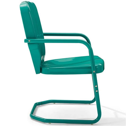 Crosley Ridgeland 2Pc Outdoor Metal Armchair Set - 2 Chairs-Color:Bright Red Gloss