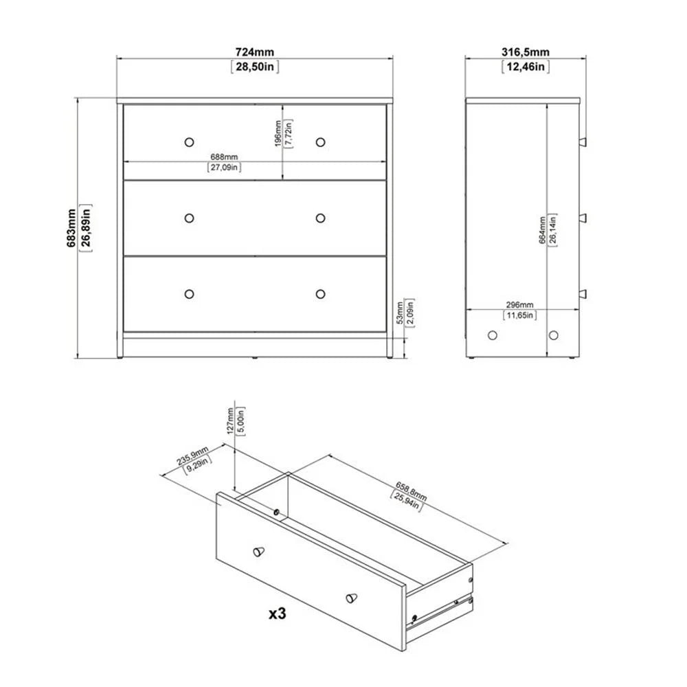Home Square 4 Piece Bedroom Set With Dresser, Chest and 2 Nightstands in White