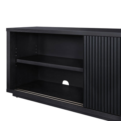 Beautiful Fluted TV Stand for TV��s up to 70�� by Drew Barrymore, Rich Black Finish