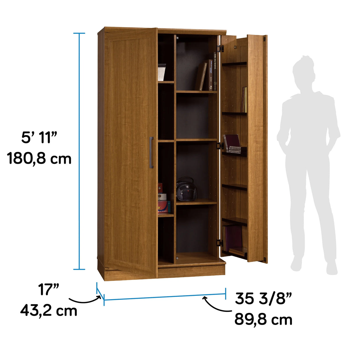 Sauder Homeplus Storage Cabinet, Sienna Oak Finish