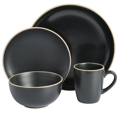 Gibson Home Rockaway 32 Piece Dinnerware Set - Gray